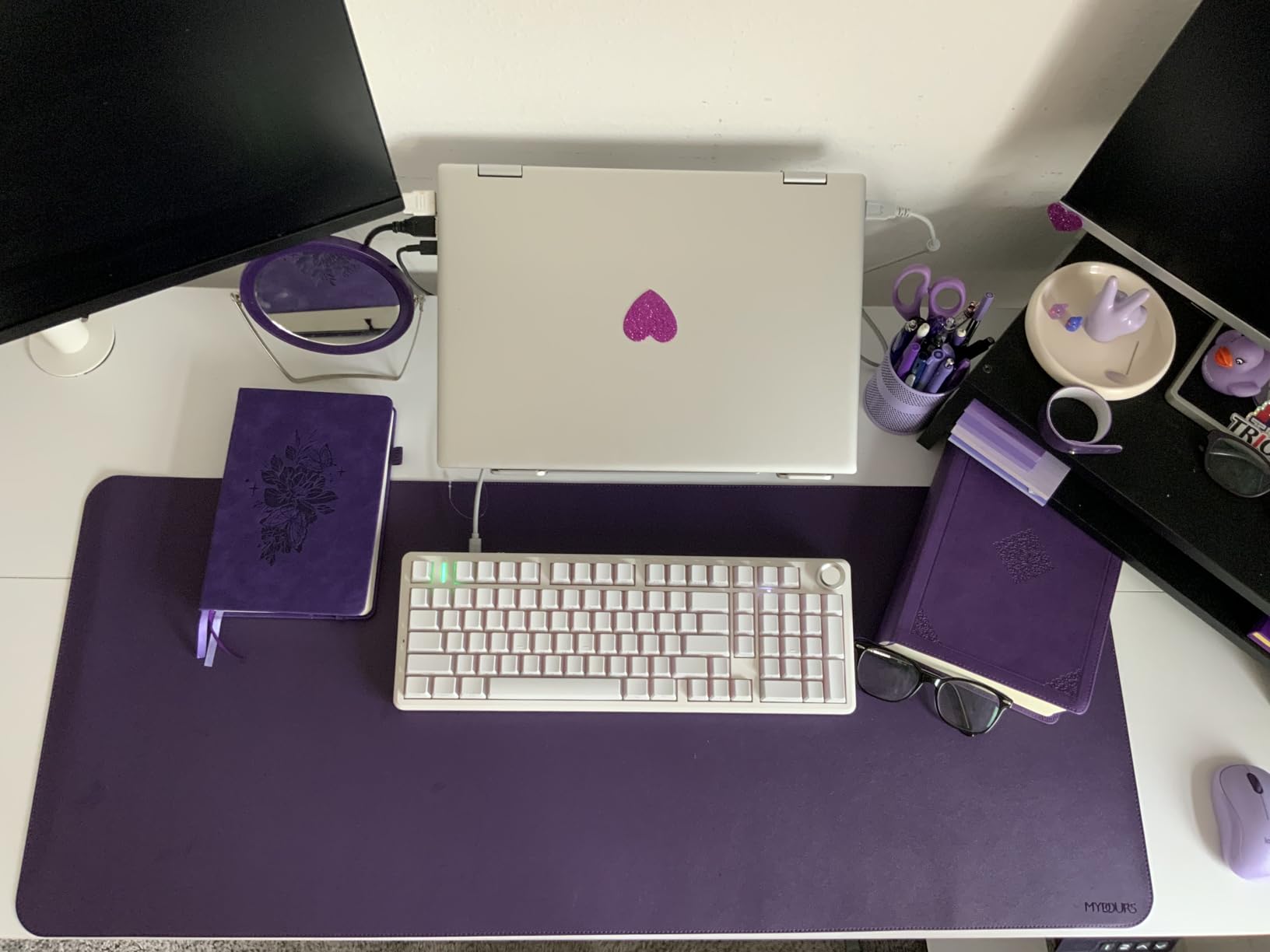 Mydours Giant Desk Mat, 63 x 28 inch Extended PU Leather Desk Pad, Gaming Desk Mat for Home Office Desk, Mouse Pad for Home Office and Computer Workstation, Extra Pad for Standing Desk (Black) customer photo 1