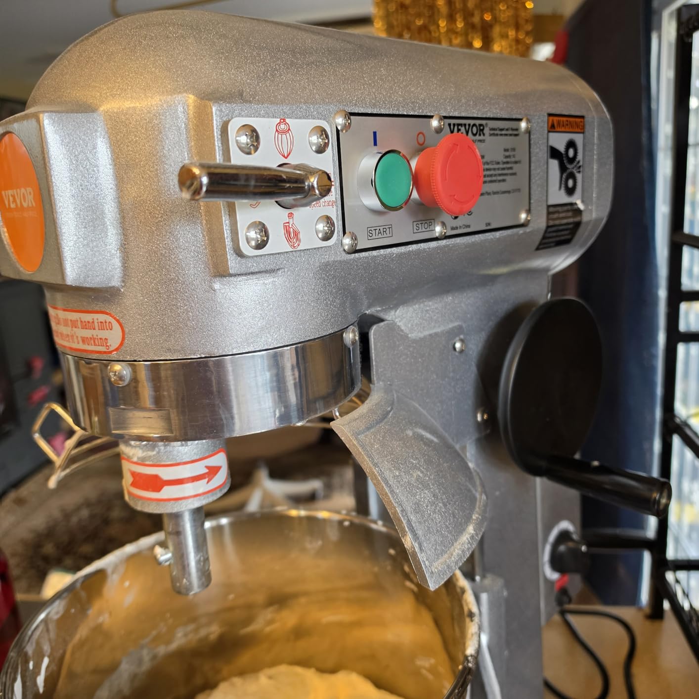 VEVOR Commercial Mixer, Commercial Food Mixer 10Qt Stainless Steel Bowl, 450W Commercial Stand Mixer with 3 Speeds Adjustable, Dough Hook Whisk Beater Included, Perfect for Bakery Pizzeria, Silver customer photo 2