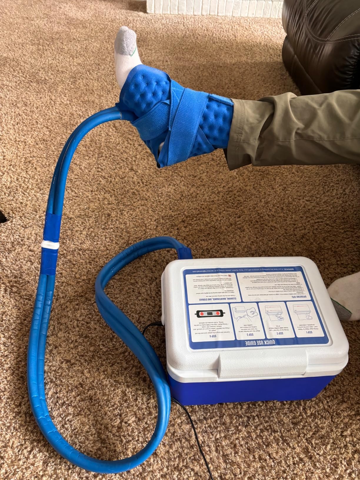 Cold Therapy Machine After Surgery Ice Machine with Knee Flexible Pad, Cryotherapy Machine for Knee Pain, Sprains, Swelling, Other Injuries, Quiet Pump, Timing Function (14 Quart) customer photo 1