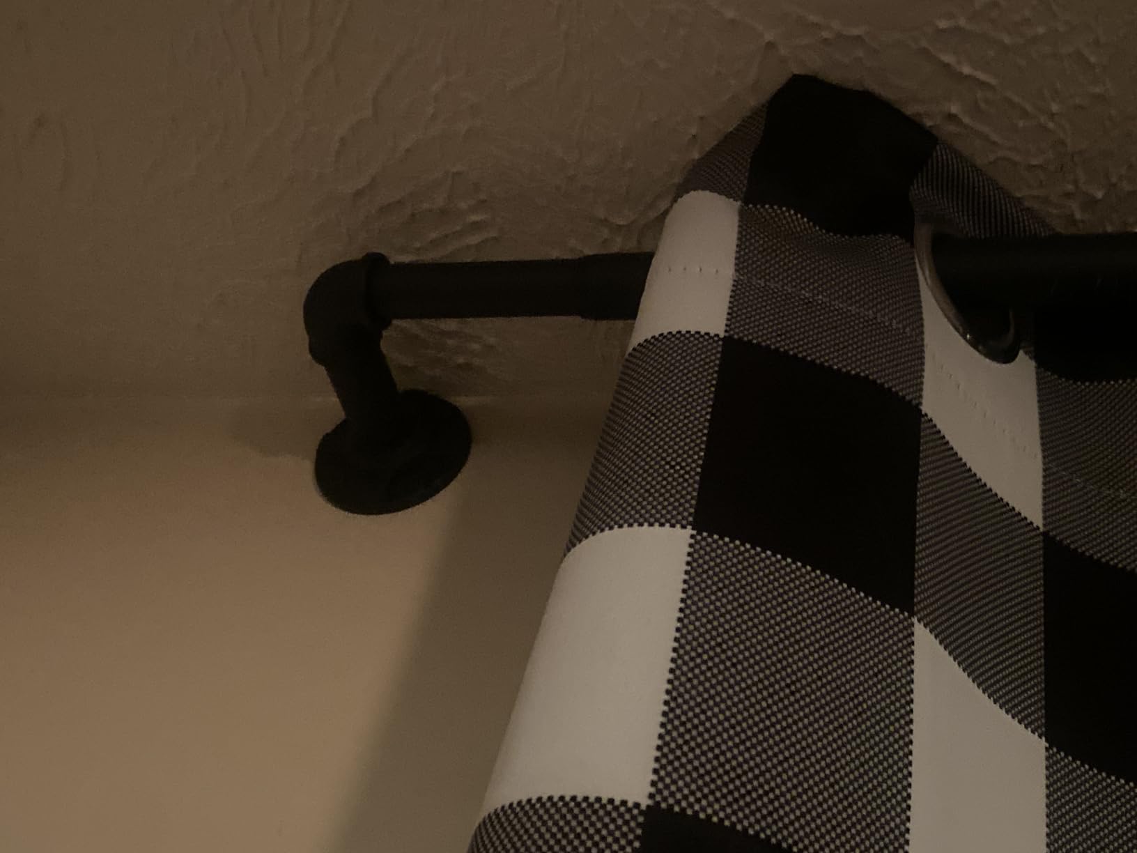 Heavy Duty 1 Inch Adjustable Blackout Black Curtain Rod 120-170 Inch | Wrap Around for Windows, Indoor/Outdoor Room Divider customer photo 2