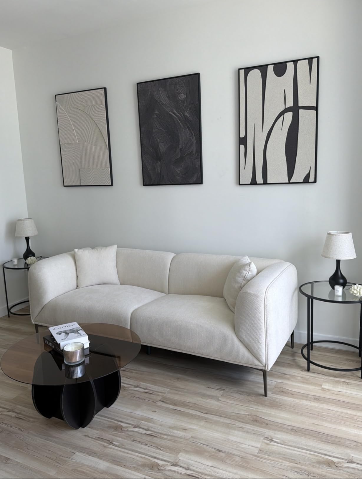 Large 3D Textured Framed Abstract Wall Art for Living Room, 3 Piece Modern Paintings Artwork for Walls, Black White Brown Geometric Sandstone Texture Pictures for Hallway Office Home Decor 24x36 In customer photo 2