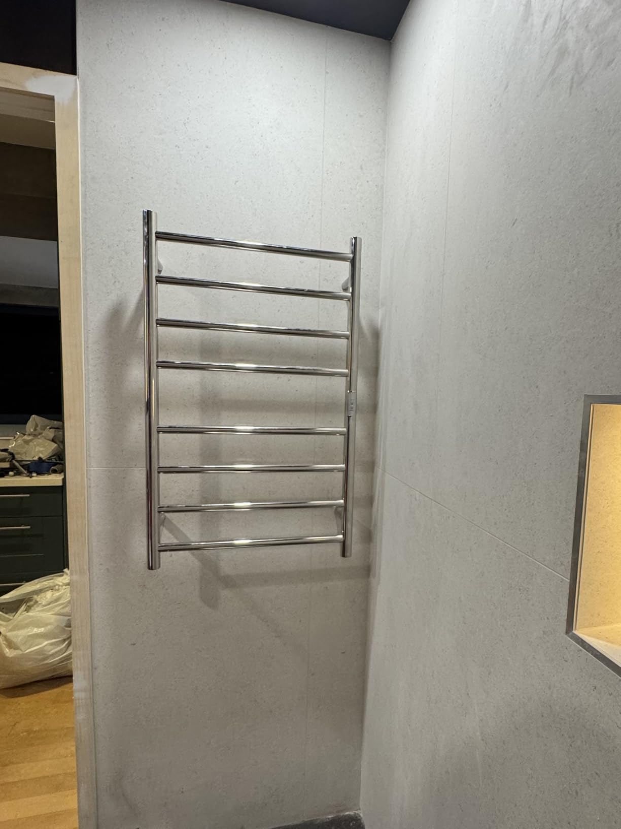 Wall Mounted Towel Warmer 8 Bars with Plug-in and Hardwired Options 3 Working Modes Mirror Polished Stainless Steel 21