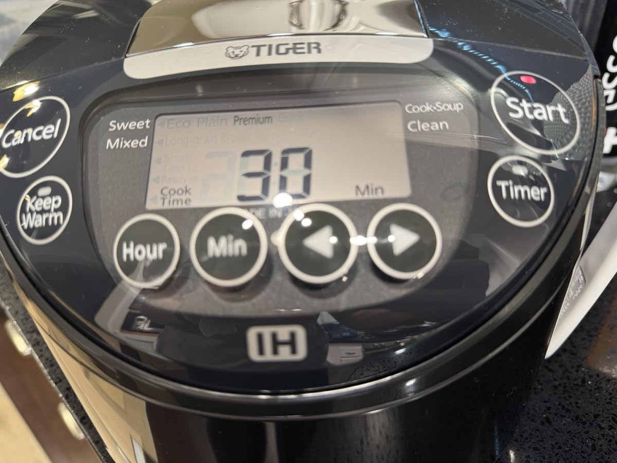 Tiger JPW-H10U Induction Heating Rice Cooker and Warmer with 14 Menu Presets and LCD Display, 5.5-Cup, Mauve Black customer photo 2