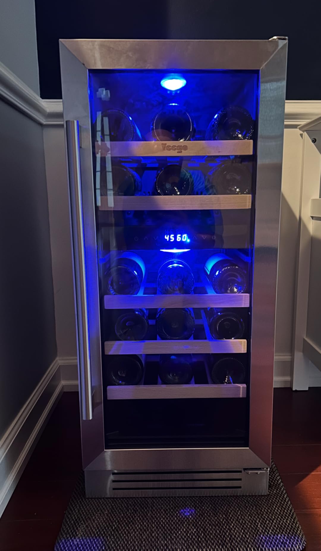 Yeego Wine Fridge Cooler - 15 Inch Dual Zone Wine Fridge Hold 28 Bottles, 40-65°F Wine Refrigerator Glass Door, Built in, Freestanding Under Counter Fridge for Beer Soda Drink Home Bar Office customer photo 1