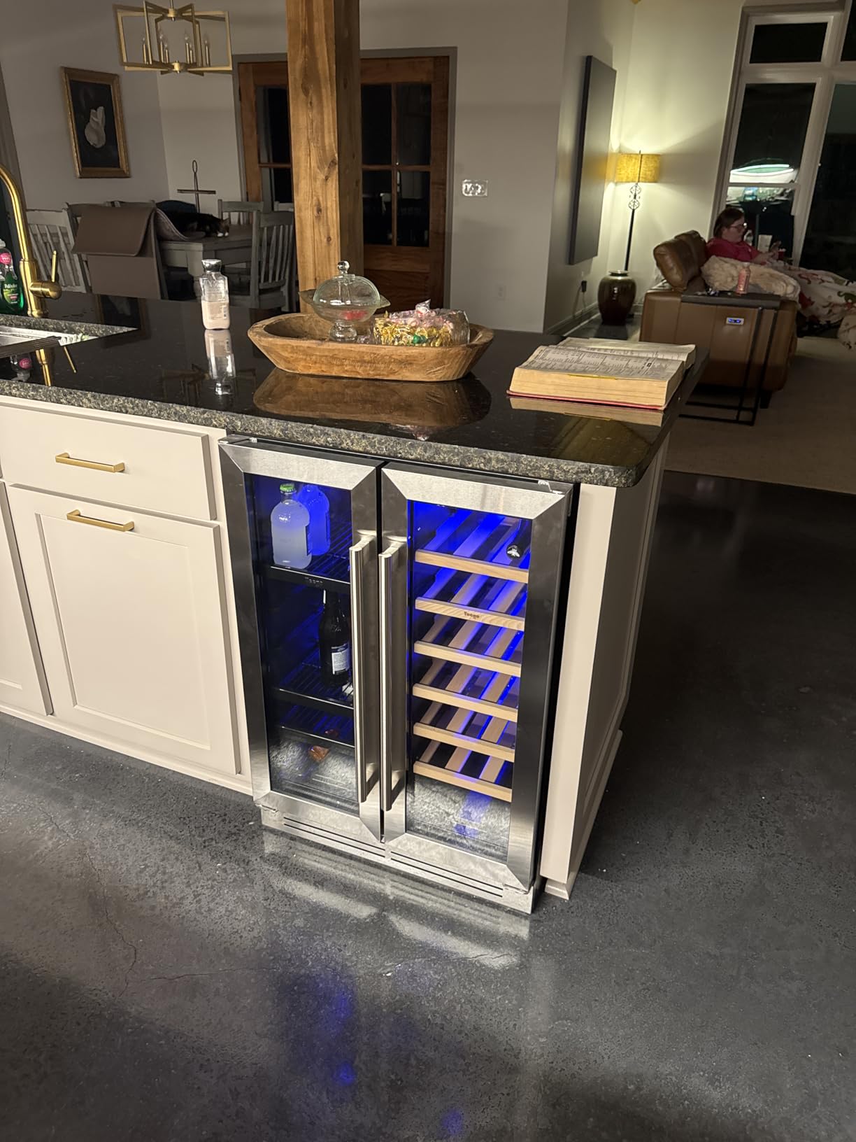 Yeego Wine Fridge Cooler - 15 Inch Dual Zone Wine Fridge Hold 28 Bottles, 40-65°F Wine Refrigerator Glass Door, Built in, Freestanding Under Counter Fridge for Beer Soda Drink Home Bar Office customer photo 2