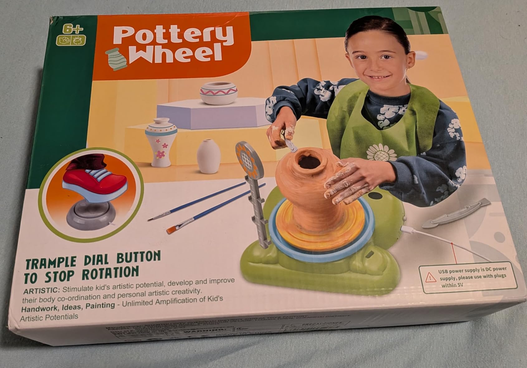 Aujazyble Pottery Wheel for Kids - Complete Art Supplies Arts & Crafts Kit, Crafts for Girls 8-12, Girls Boy Toys Birthday Halloween Christmas Gift for Kids Ages 6 7 8 9 10 11 12+, (Snail) customer photo 1