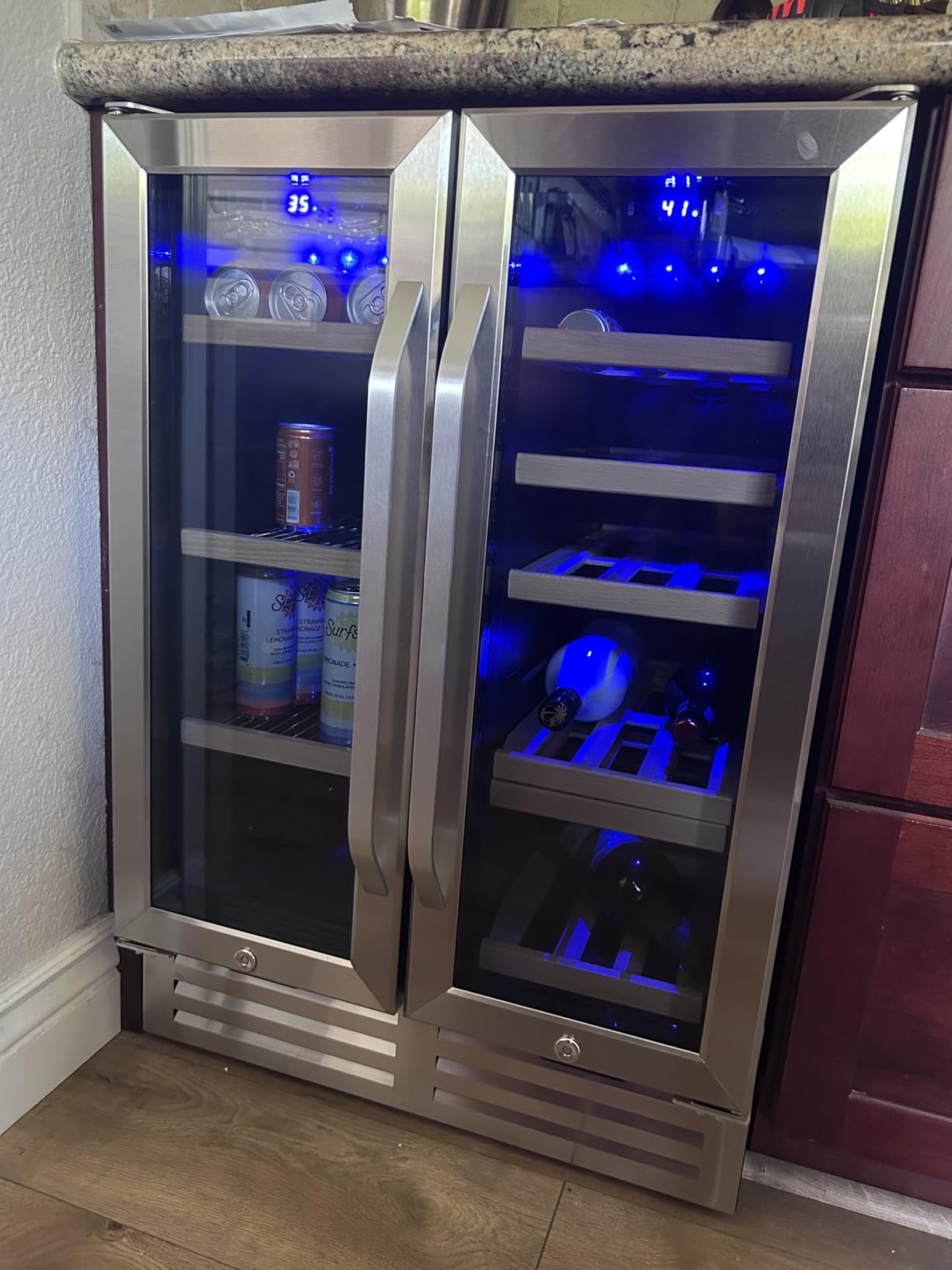 24 Inch Upgraded Three-Drawer Beverage Fridge, Weather Proof Outdoor Stainless Steel Beverage Refrigerator, Under Counter Built-in Beverage Cooler for Home & Commercial Use customer photo 2