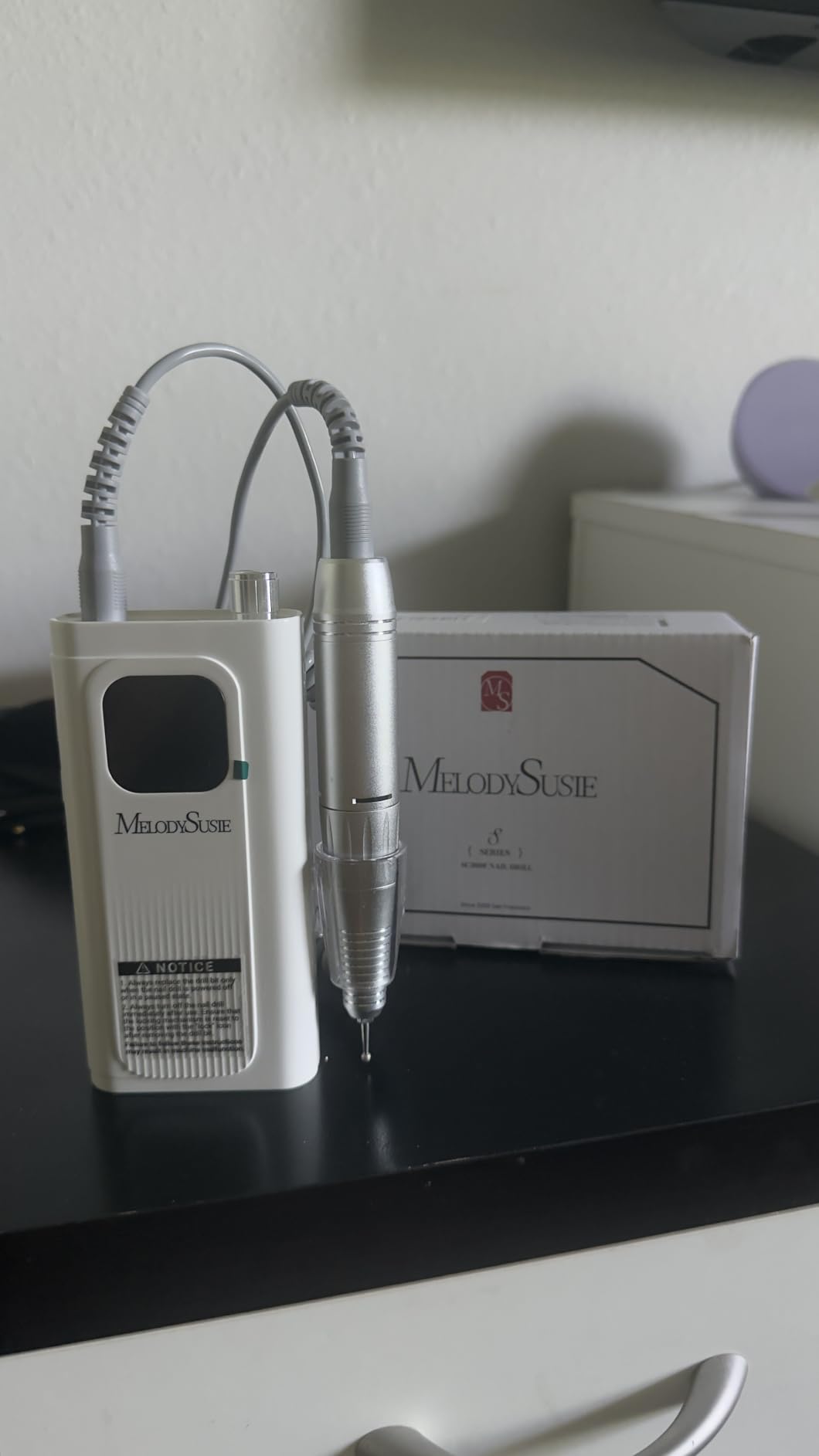MelodySusie Entry-Level Clip-On Rechargeable Essential Nail Drill, SC300F 30000RPM E-File with LCD Display for All Manicure Shaping & Gel Removal, Ideal for Training, Nail Art Practice & Home Use, Pink customer photo 1