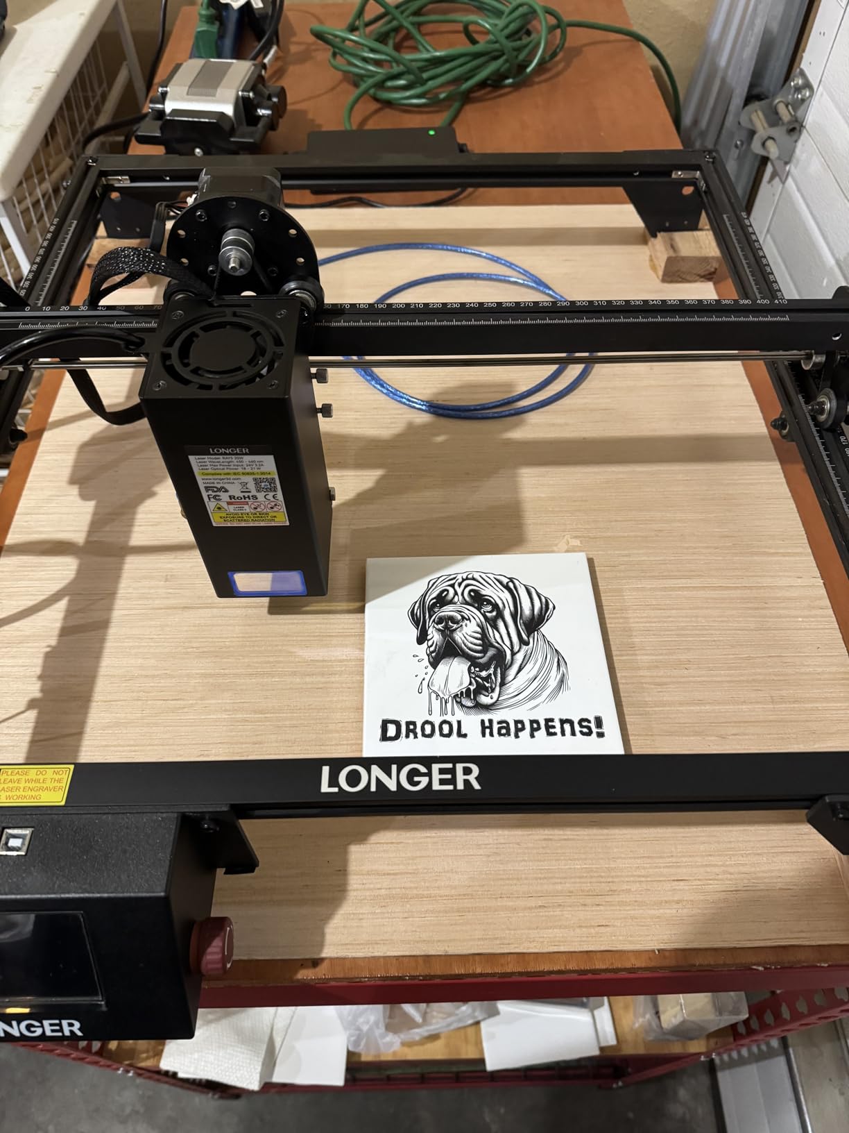 Longer New Upgrade RAY5 20W Laser Engraver, 20000mW Output, 32-bit Motherboard, 130W CNC Laser Cutter, App Offline Control, DIY Engraver Tool for Metal/Glass/Wood, Engraving Speed to 24,000 mm/min customer photo 1