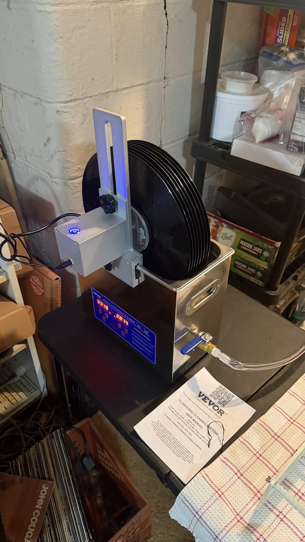 VEVOR Sonic Cleaner 6L Ultrasonic Vinyl Cleaner - 8 Records Ultrasonic Vinyl Cleaning Machine 180W with Drying Rack customer photo 2