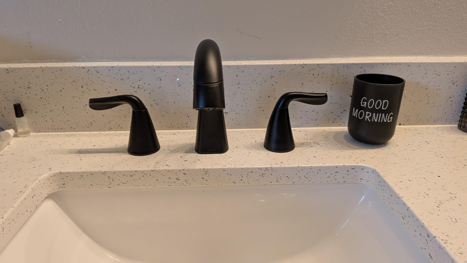 Delta Arvo Brushed Nickel Bathroom Faucet with Sprayer, 8 Inch 3 Hole Widespread Bathroom Sink Faucet with Pull Out Sprayer, Push-Pop Drain, SpotShield Stainless 35840LF-SPPD customer photo 2