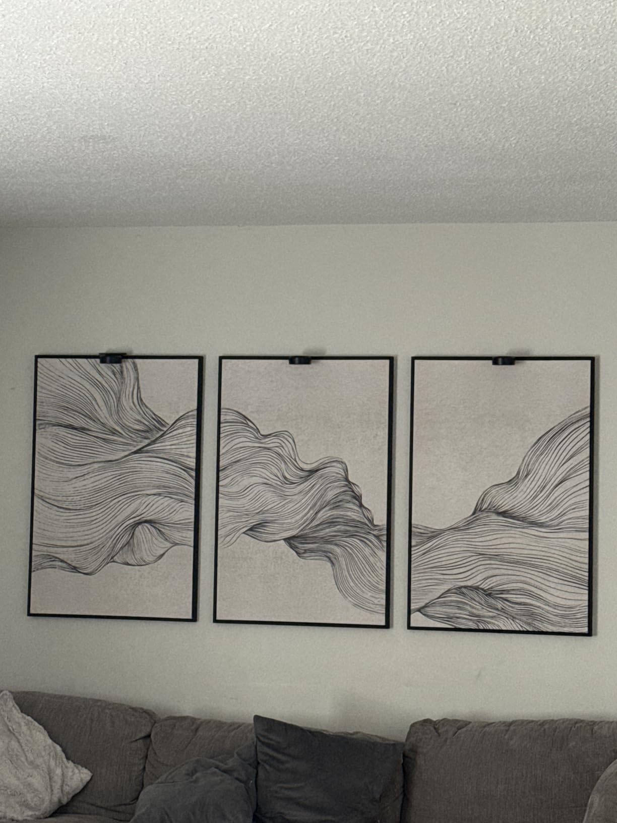 Large Framed Black and White Abstract Wall Art for Living Room, 3 Piece Big Canvas Prints Paintings Artwork for Walls, Modern Minimalist Black Gold Pictures for Hallway Office Wall Decor 24x36 Inch customer photo 2