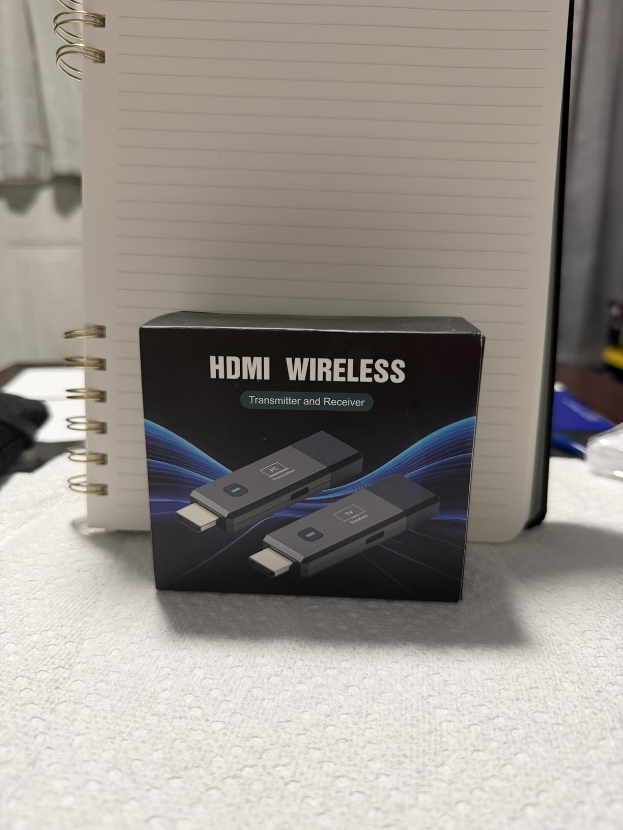Wireless HDMI Transmitter and Receiver, 165ft/50m Wireless HDMI for 4K Decode Input 1080P Output, Plug&Play Portable 2.4G/5.8G Wireless HDMI for Video and Audio to Monitor from PC/Projector/TV Box customer photo 2