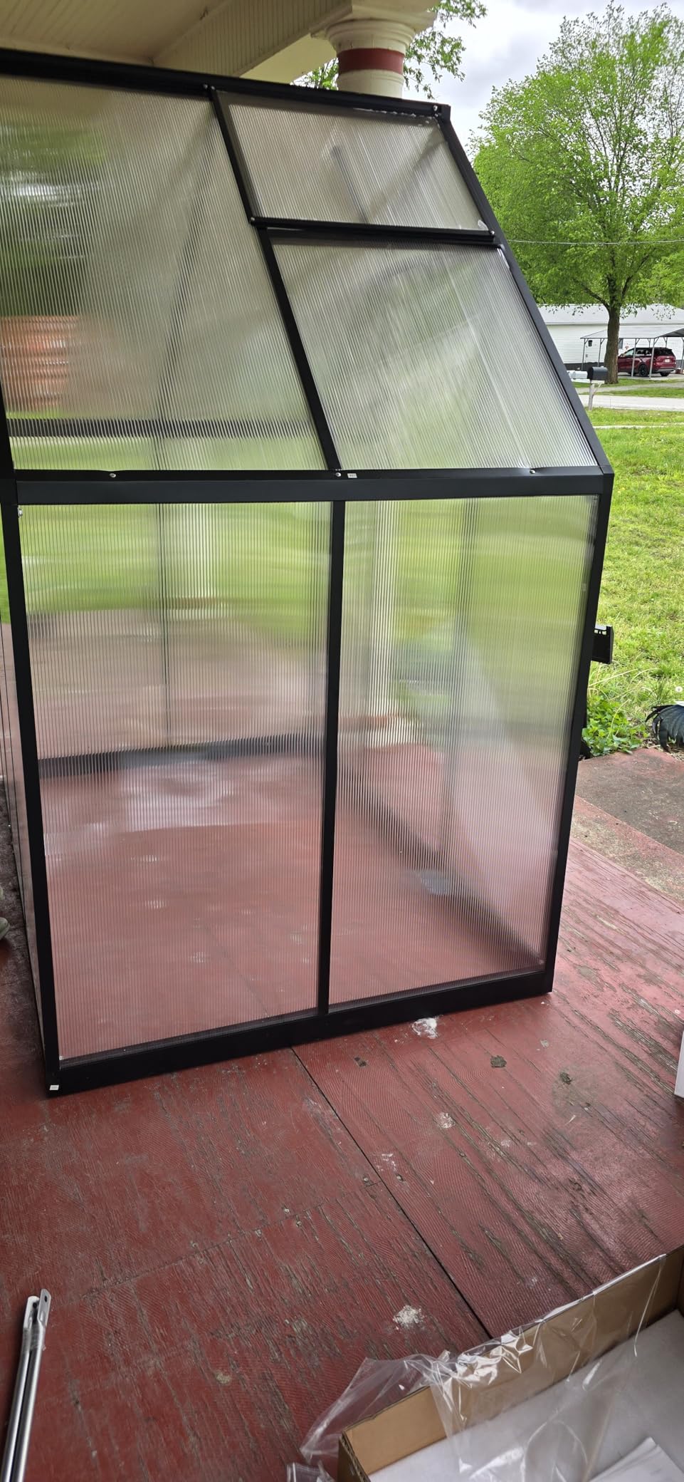 8X10FT Greenhouses for Outdoors with Electronic Thermometers, Green Houses for Outside with Drainage Channel Roof Vent for Backyard, Walk-in Greenhouse Kit Withstands Strong Wind or Snow customer photo 2