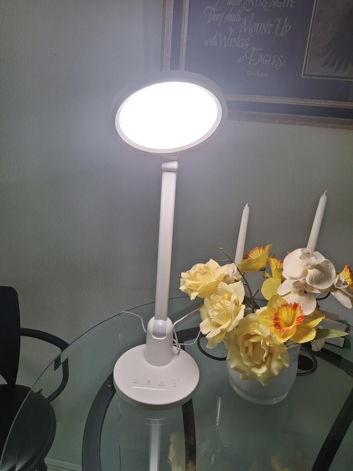 Kitloo Desk Lamps for Home Office with Stable Base, 1000LM Ultra Bright Eye-Caring Desk Light, 3000K-6000K Dimmable Table Lamp with Stepless Dimming & Timing Function for Work, Reading, Bedroom customer photo 1