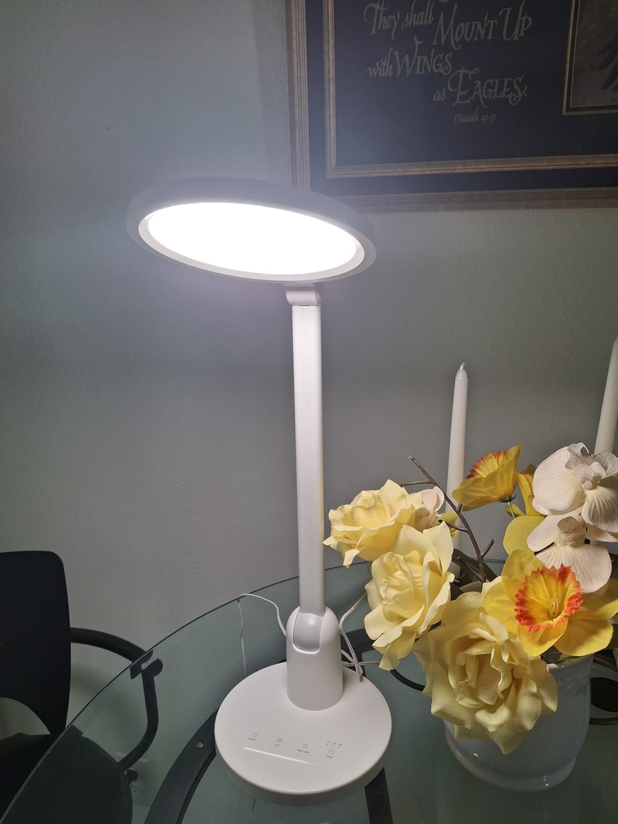 Kitloo Desk Lamps for Home Office with Stable Base, 1000LM Ultra Bright Eye-Caring Desk Light, 3000K-6000K Dimmable Table Lamp with Stepless Dimming & Timing Function for Work, Reading, Bedroom customer photo 2