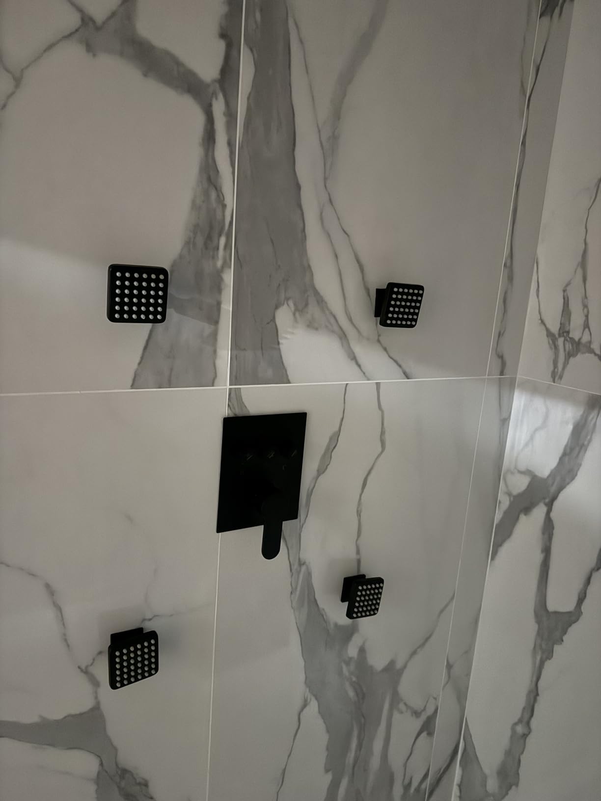 Shower System with Body Jets Matte Black, STARBATH 4 Way 12+6 inch Shower Faucet Sets Complete with 2 in 1 Handheld,Ceiling Mounted Rainfall Dual Shower Head with 4 Body Spray Jets, Shower Jets System customer photo 2