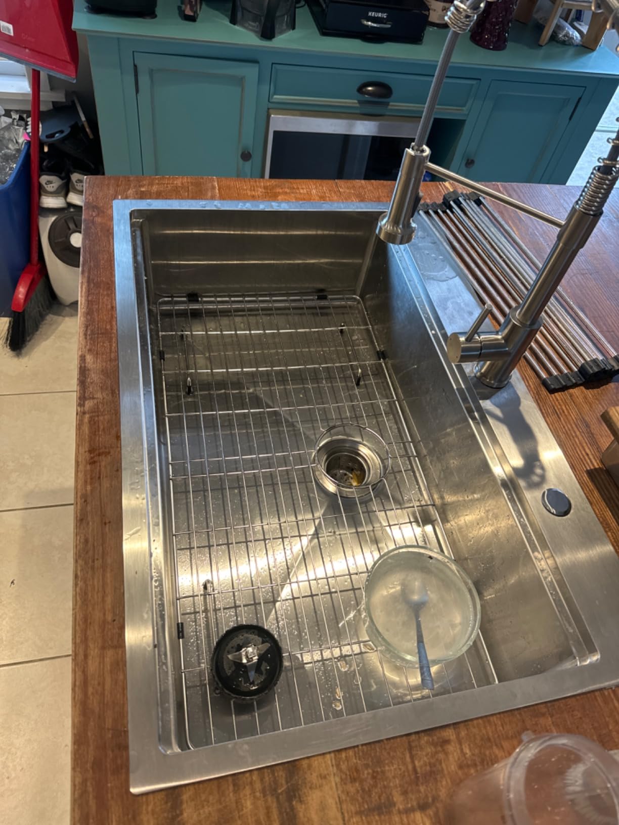 21 Inch Drop In Outdoor Kitchen Sink Bar Prep Sink Workstation 16 Gauge Stainless Steel Single Bowl Small Sinks With Pull-out Faucet 21