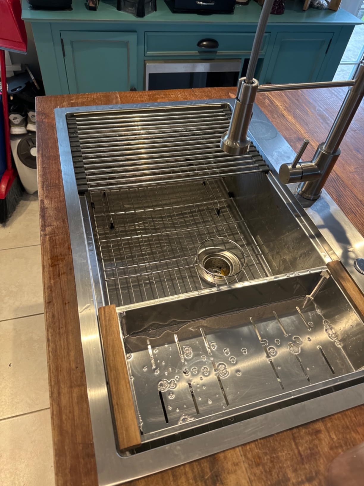 21 Inch Drop In Outdoor Kitchen Sink Bar Prep Sink Workstation 16 Gauge Stainless Steel Single Bowl Small Sinks With Pull-out Faucet 21