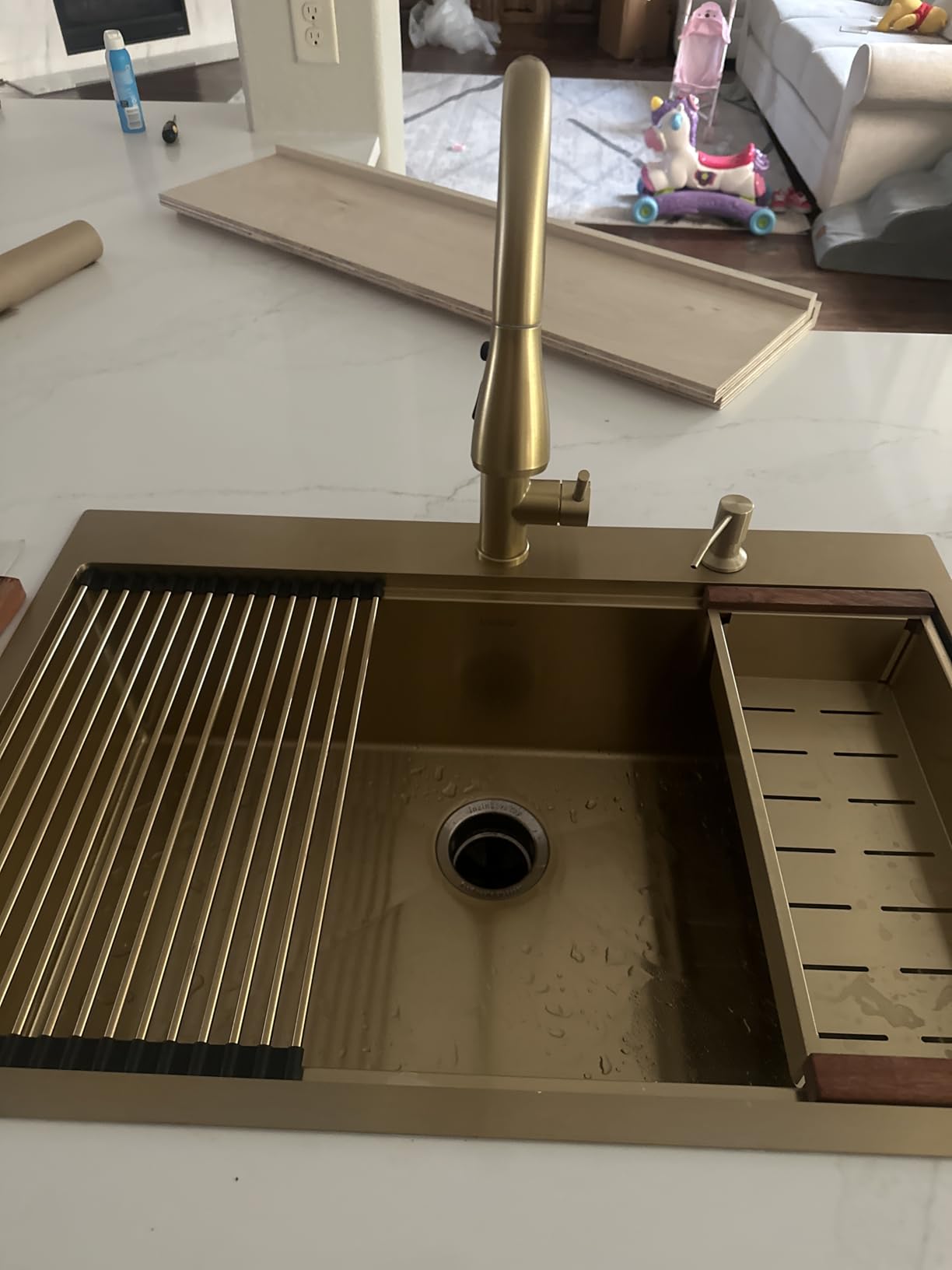 Lordear Drop In Outdoor Kitchen Sink Workstation with Pull-out Faucet 21