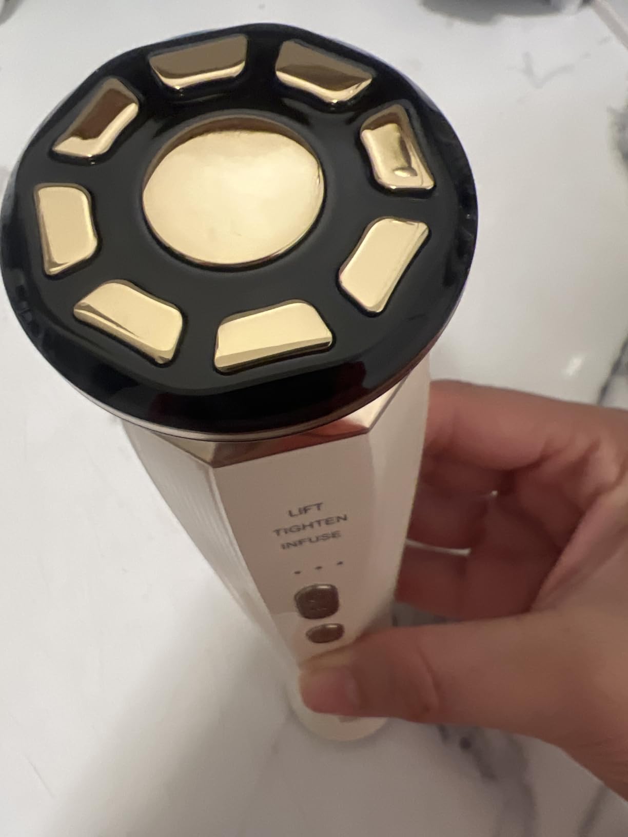 INIA 3-in-1 Skin Tightening Device True Beauty Glow Facial Massager Red Light Therapy for Face and Neck customer photo 2