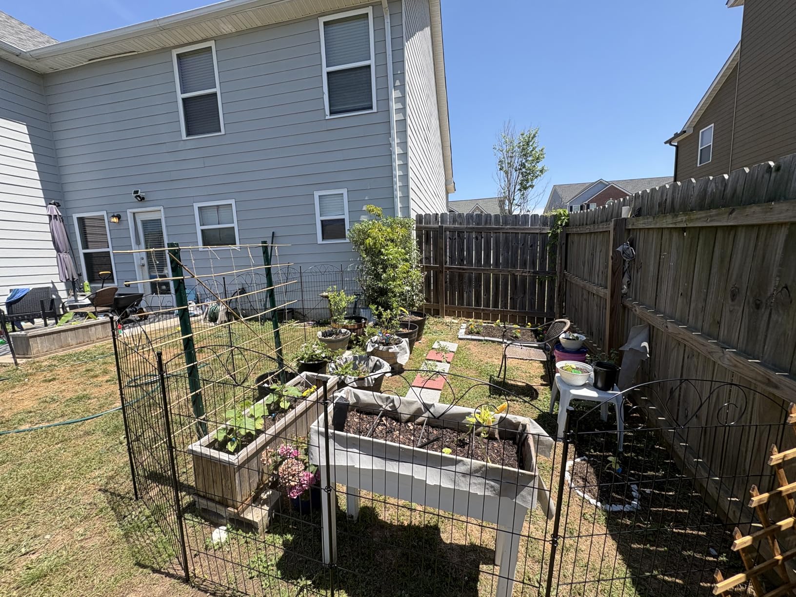10 Panels No Dig Tall Garden Fence Panel - 44