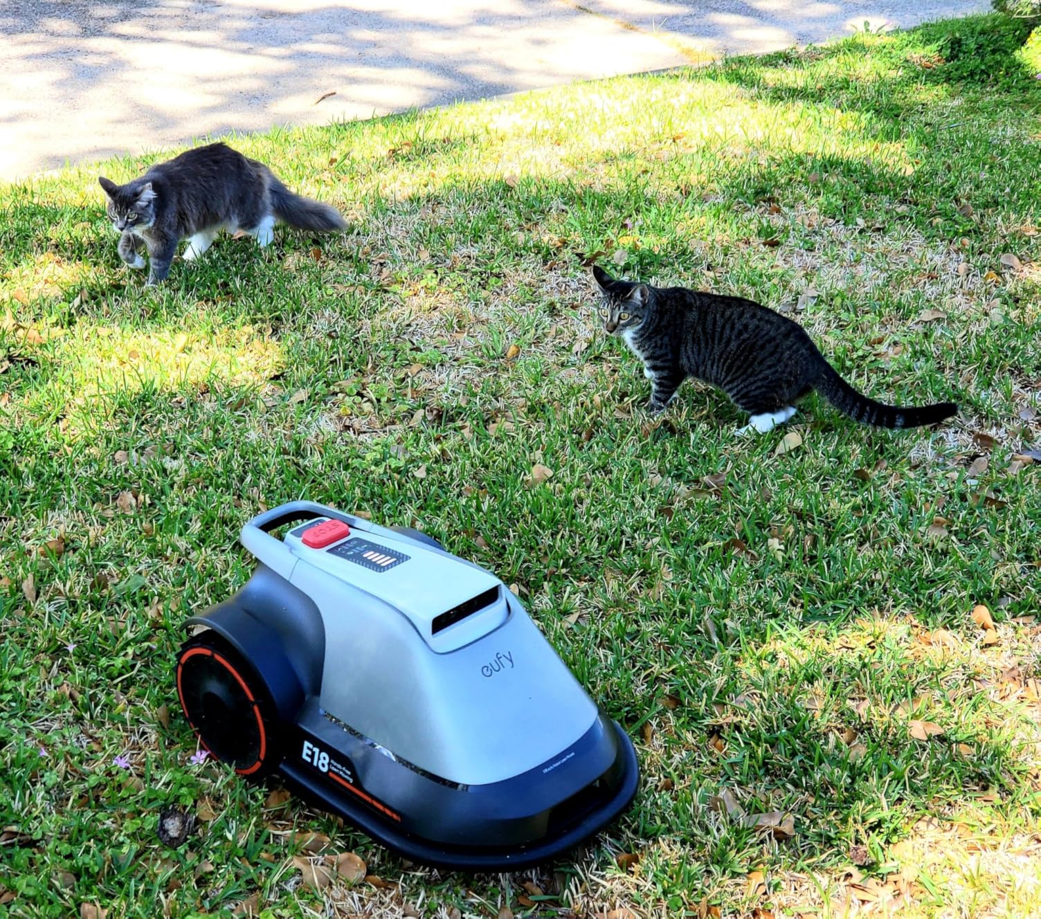 eufy E18 Robot Lawn Mower, Max 0.3 Acres, Vision Navigation, Hands-Free Auto Mapping, Wire Free RTK Free, Multi-Zone Management, AI Obstacle Avoidance, APP Control, 18 Degree Slope, Cut Height 1-3 in customer photo 1