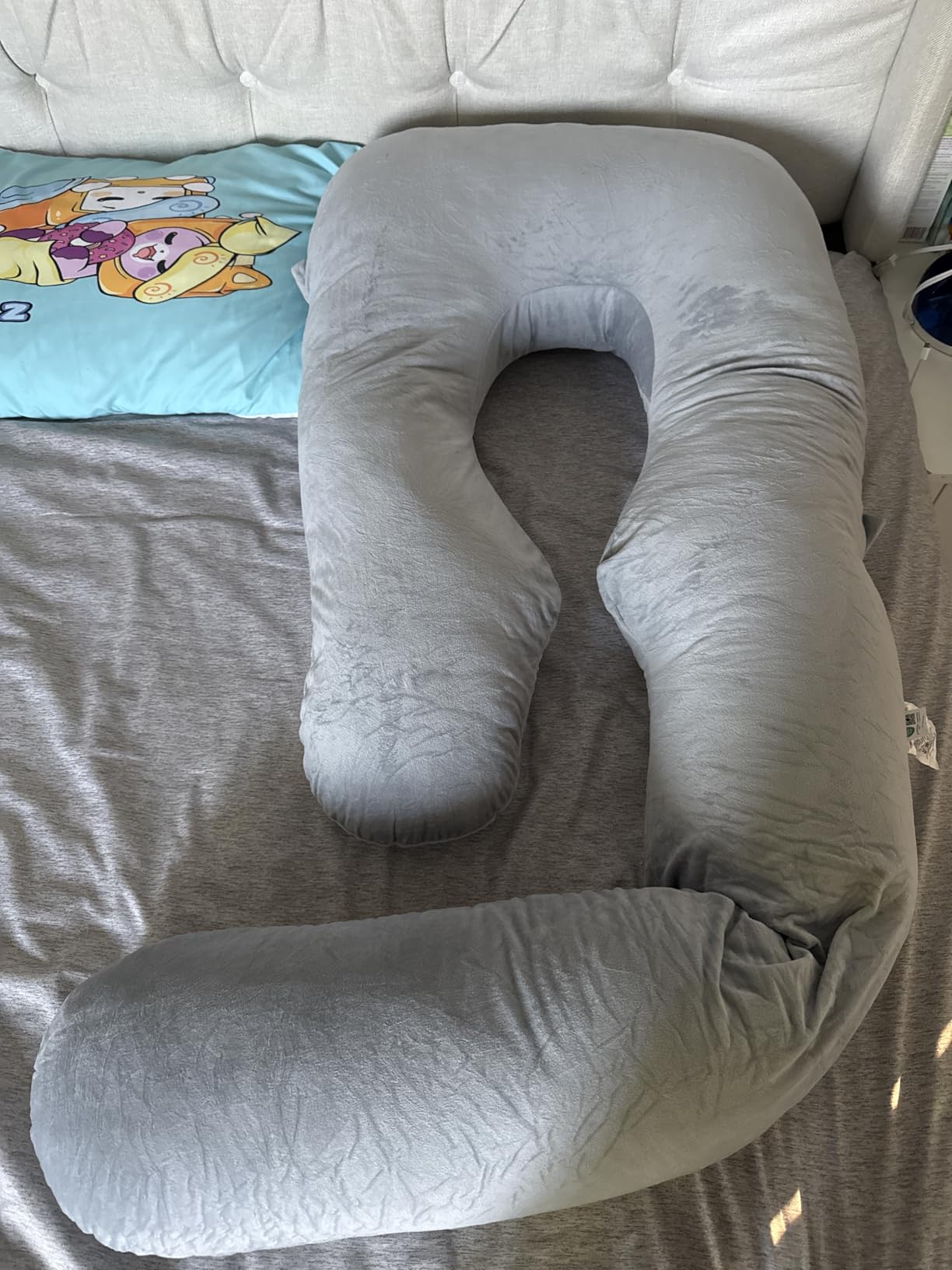 Momcozy Pregnancy Pillow for Sleeping, Dreamlign U Pro Maternity Pillow with Adjustable Leg Pillow, Removable Cover - Support for Back, Hip, Belly, Legs for Pregnant Women, 50-72 Inch Full Body Pillow customer photo 2