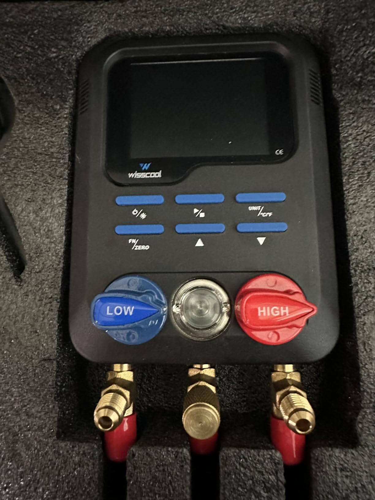 WISSCOOL Digital Manifold Gauges HVAC, R454B R134A R410A R32 AC Gauge Set with LED 2 Thermometer Clamp Probes,Pressure Temp Leak Test customer photo 1