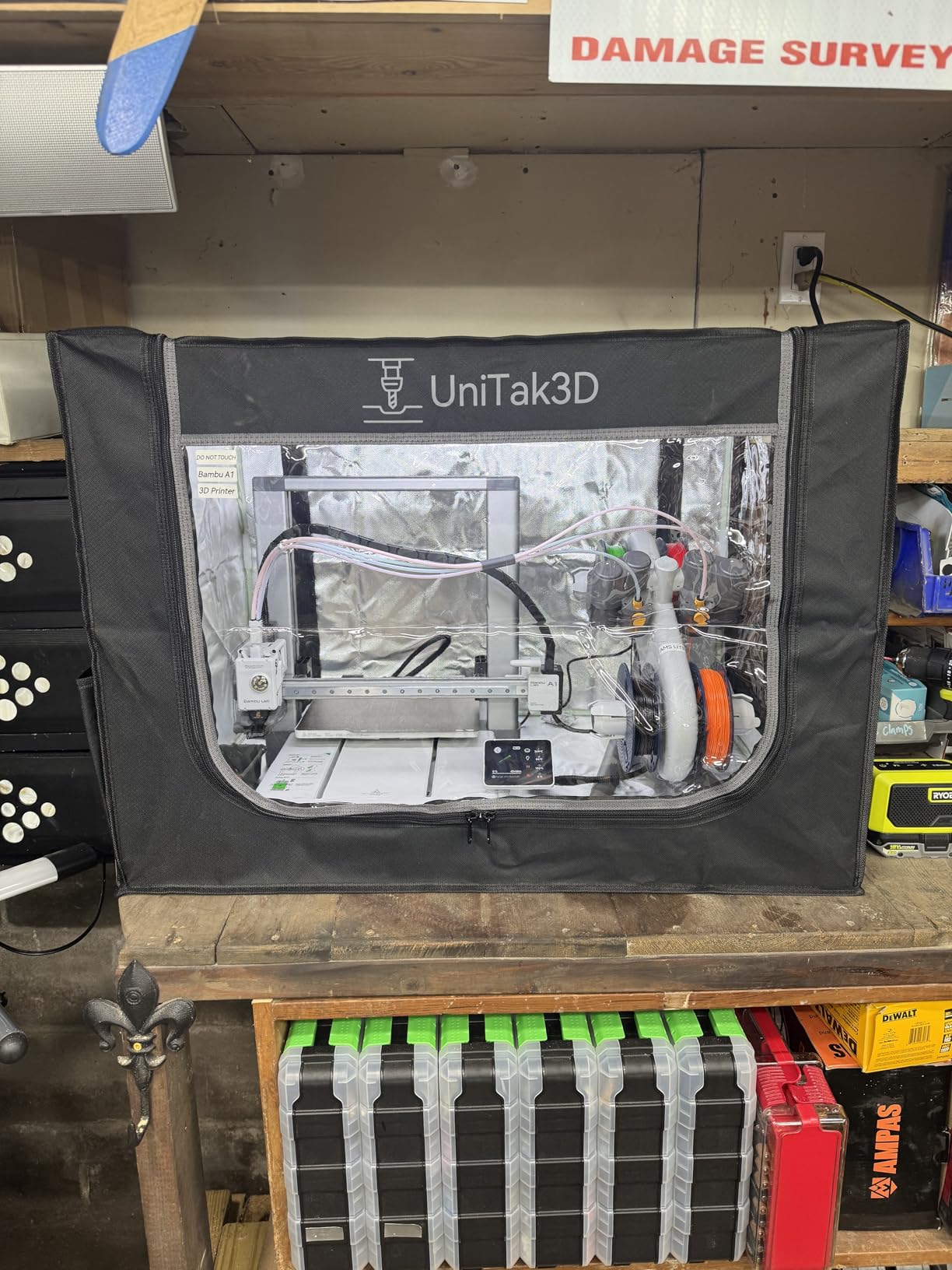 3D Printer Enclosure with Ventilation for Bambu Lab A1 Combo, Large Size Fireproof & Dustproof Enclosure, Noise Reduction, Constant Temperature 3D Printer Cover with LED Lighting System - 32.5x23x23inch customer photo 2