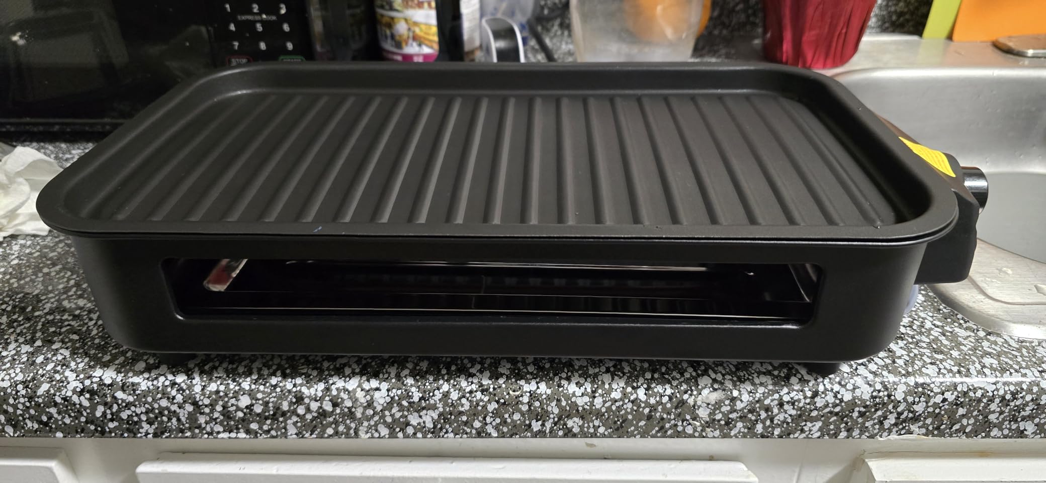 Pukomc Electric Indoor Grill, 2 in 1 Indoor Grills for Kitchen with Grill Net & Non-Stick Cooking Removable Plate, Temperature Control, Dishwasher Safe, 1700W Black customer photo 2