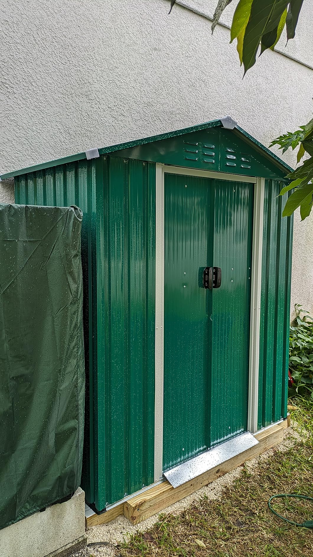 Gotland 10FT x 8FT Sheds & Outdoor Storage, Storage Shed with 1 Large Window Sloped Step, Metal Shed with 2 Lockable Slide Doors Air Vents, Outdoor Shed for Backyard Patio Lawn Brown customer photo 1