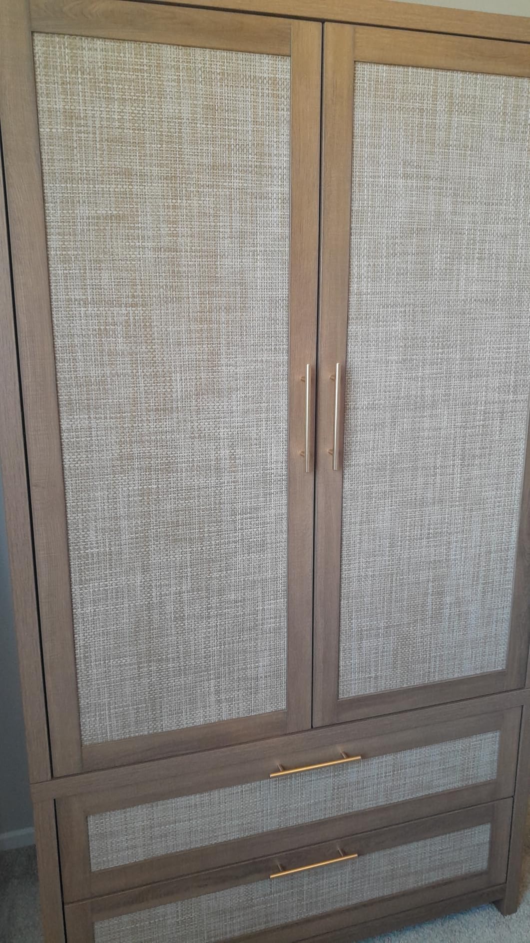 SICOTAS Rattan Armoire Wardrobe Closet Cabinet, 71
