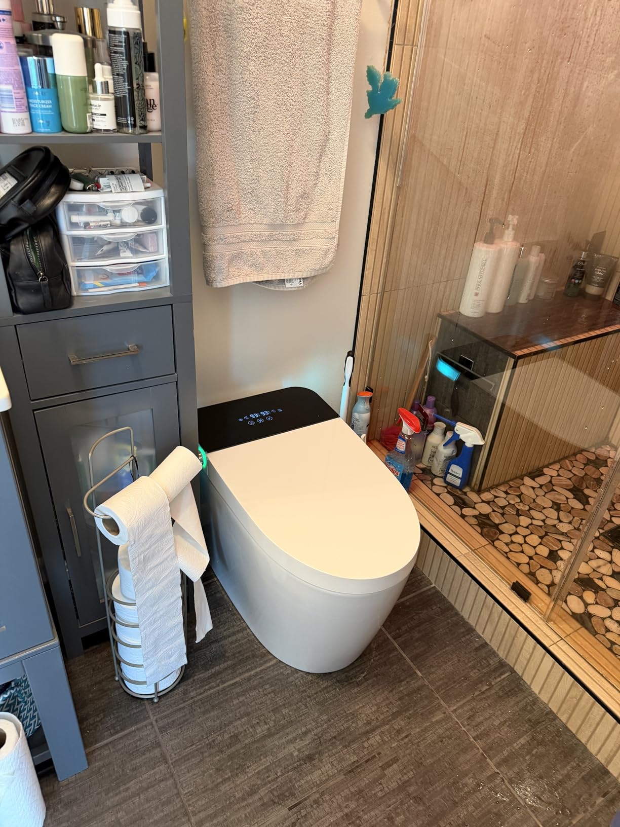 TDH Luxury Smart Toilet, Heated Seat with Warm Water Sprayer & Dryer, Walk Away Auto Flush and Close, One Piece Toilet for Bathrooms with Remote Control customer photo 1