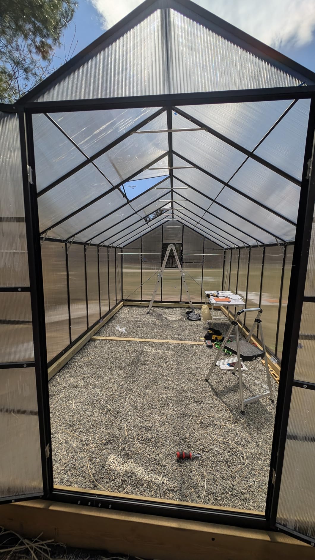 Polar Aurora 10X16 FT Greenhouse, Polycarbonate, Aluminum Frame, Manual Closure, Black customer photo 2
