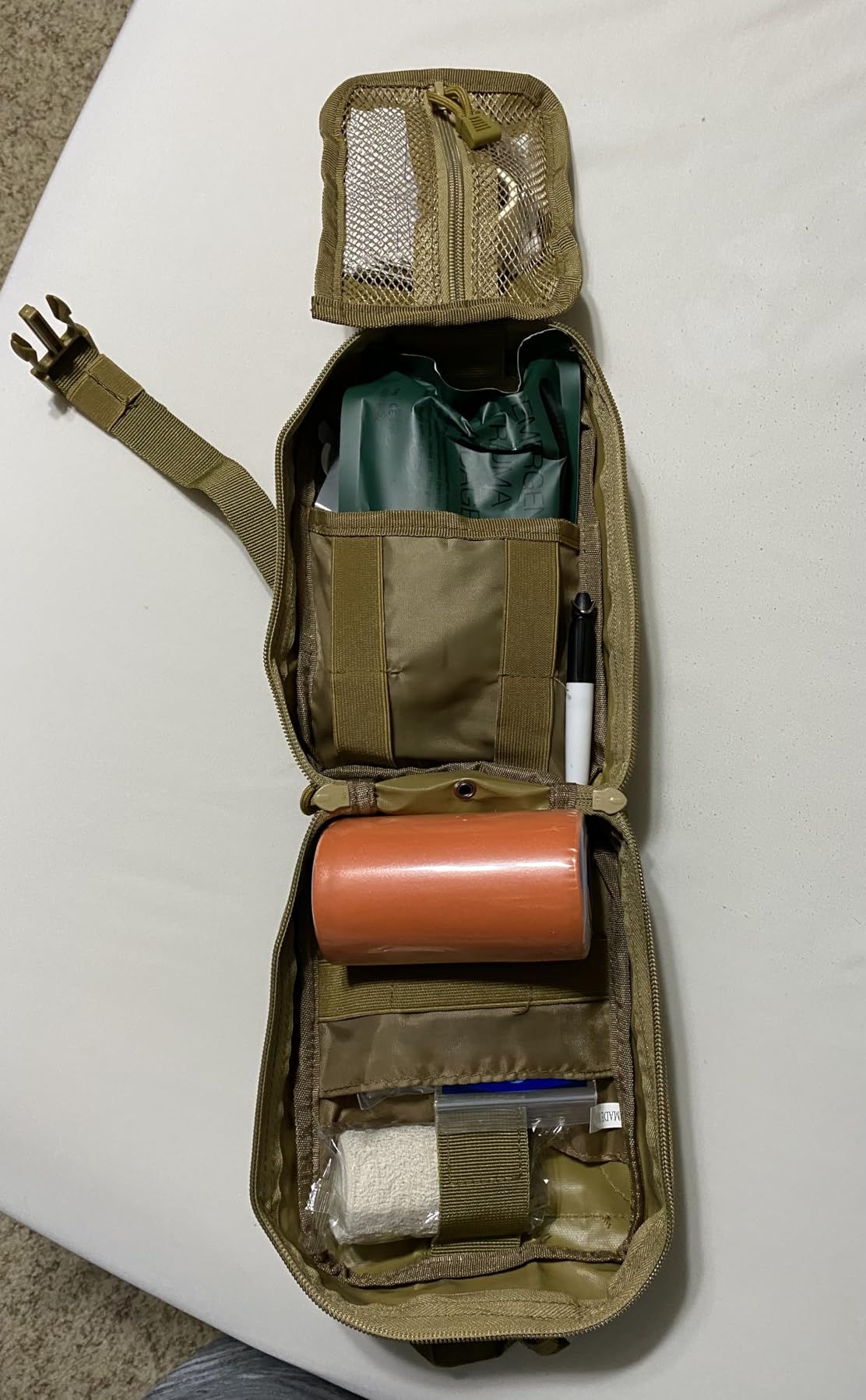 IFAK Trauma First Aid Kit Molle Pouches Emergency Survival Kit for Tactical Military Car Travel Hiking Camping with Vented Chest Seal, Israeli Bandage, Splint, Thermal Blanket, Gloves customer photo 1