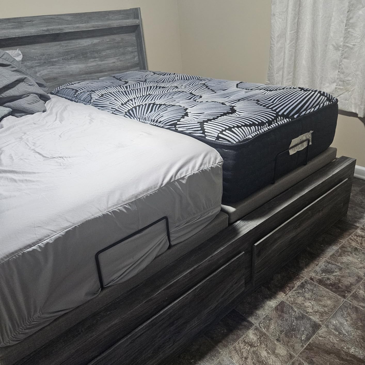 Premium King Adjustable Bed with 14 Inch Prime Gel Memory Foam Mattress, Massage, Zero Gravity, Anti-Snore, Programmable Memory Positions, USB, Underbed Lighting, Zero Clearance customer photo 1