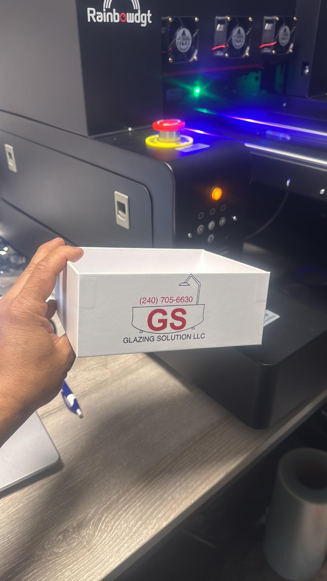 RAINBOWDGT UV Printer Machine with Computer XP600 A3 Multifunction Flatbed Printers with Bottle Holder for Acrylic Metal Golf Bottle Phone Case and More customer photo 1
