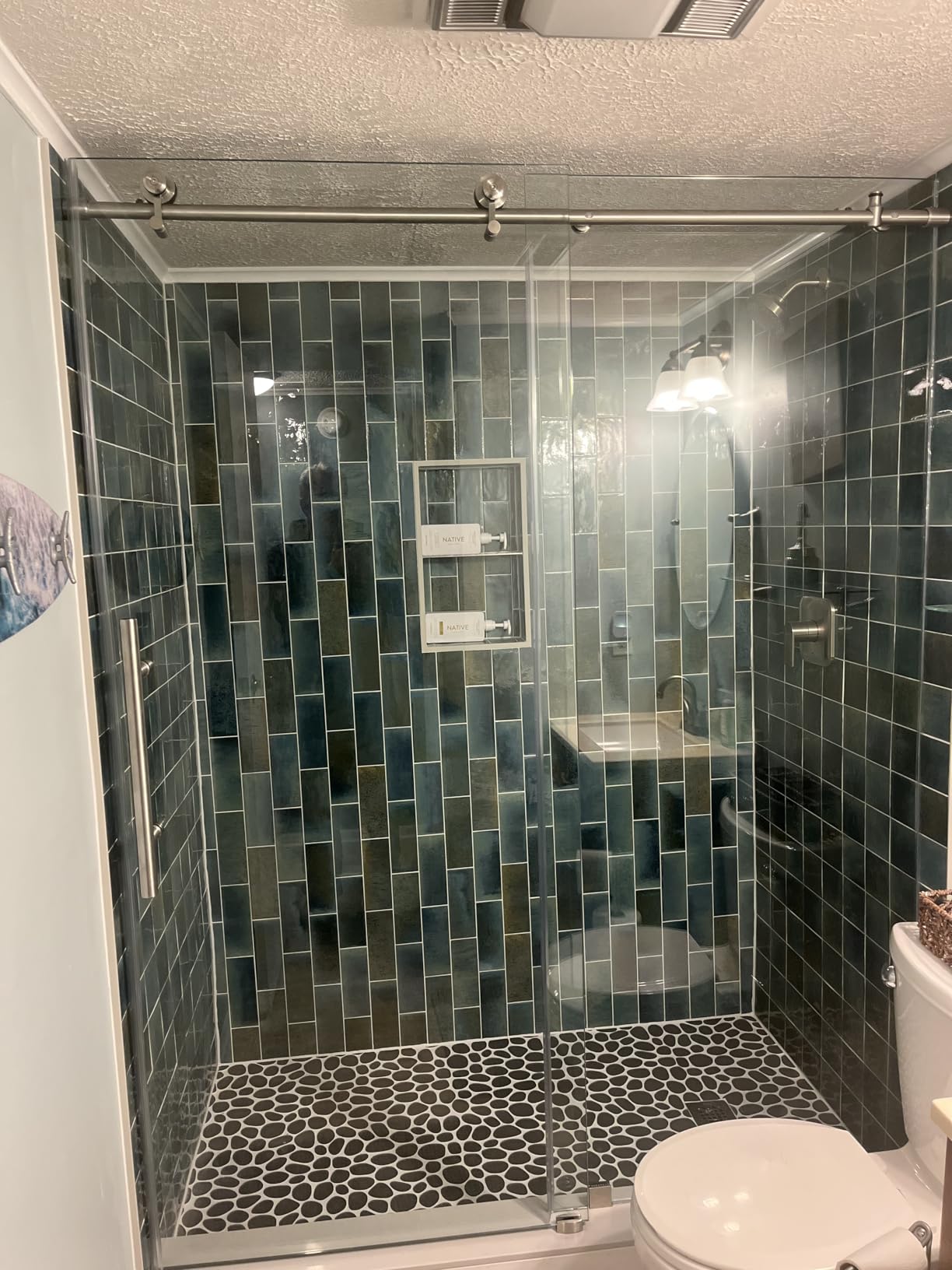 Woodbridge Frameless Sliding Shower Doors with Soft Close System, 57.5-60