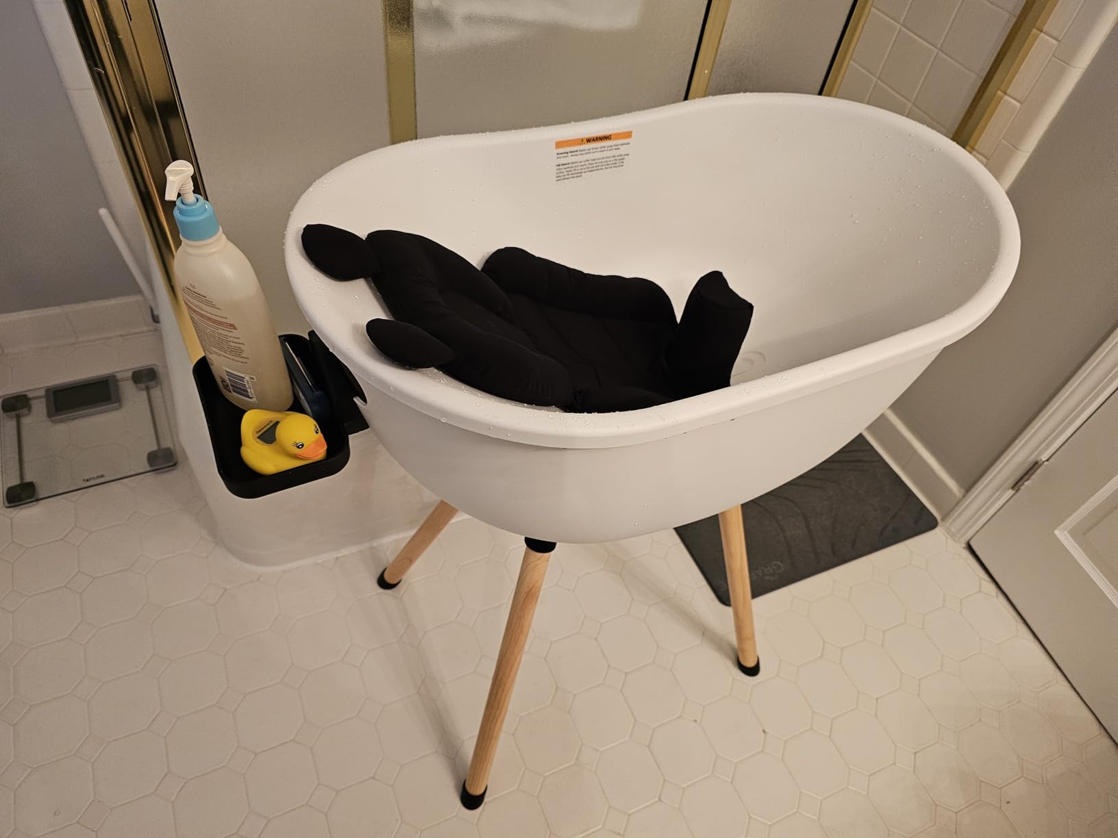 Luxury Baby Bathtub with Wooden Stand - 3-Stage Convertible, Ergonomic & Back-Saving Design customer photo 2