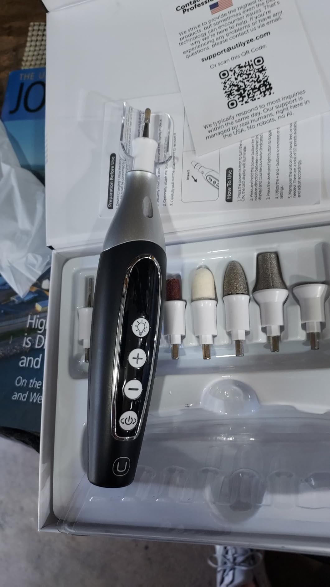 UTILYZE PediLux Pro Professional Manicure Pedicure Kit, Thick Toenail Grinder, Cordless Electric Nail File Drill, Toe Nail for Dremel Tool, Filer, Sander, Remove Callus for Humans, Men, Women, Seniors customer photo 2