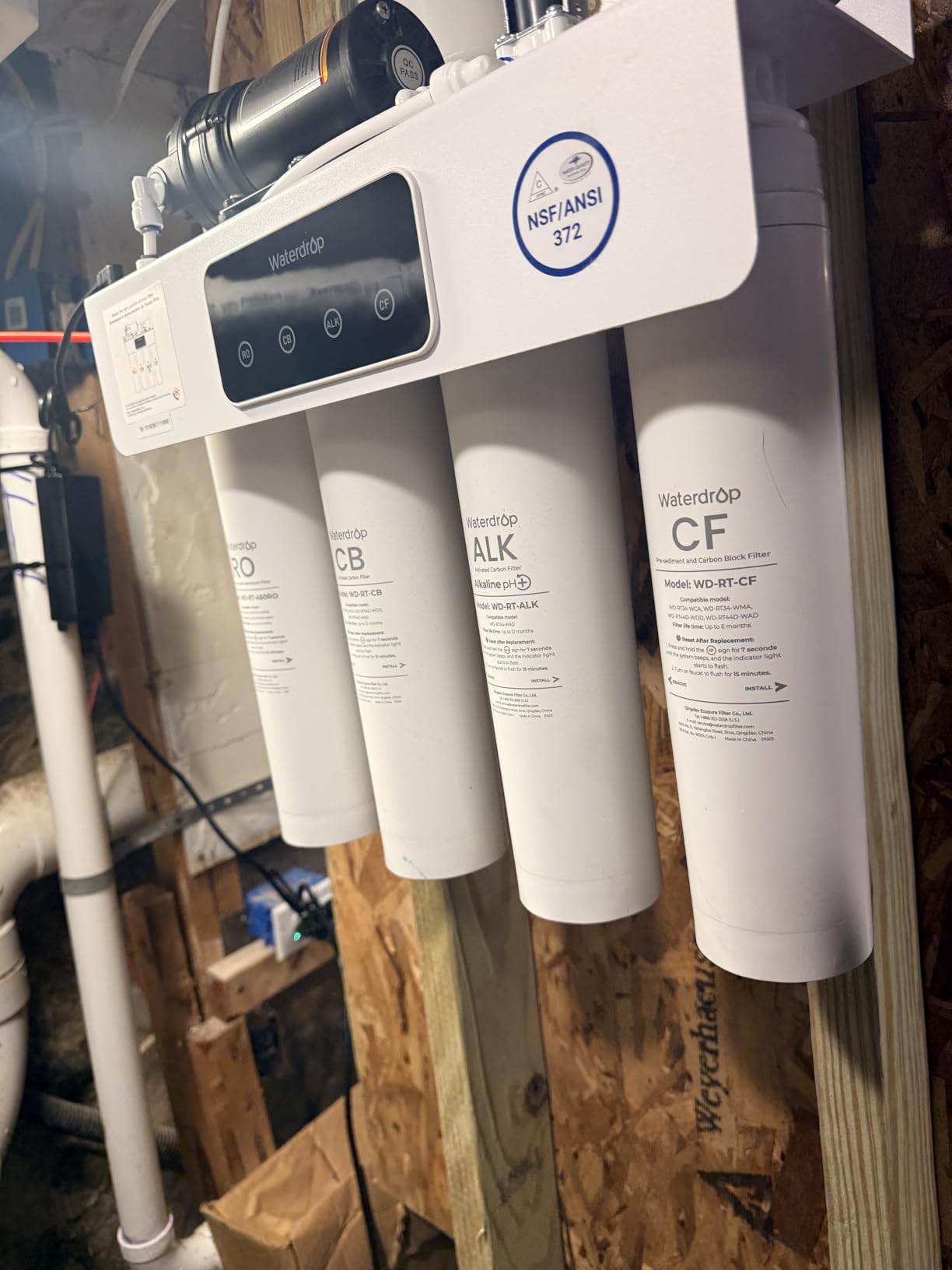 Waterdrop T3-M Remineralization Reverse Osmosis Water Filter, NSF/ANSI 372 Certified, 9-Stage Undersink RO System, 450 GPD Tankless RO Water Filtration System, 2:1 Pure to Drain, Plug-in Required customer photo 2