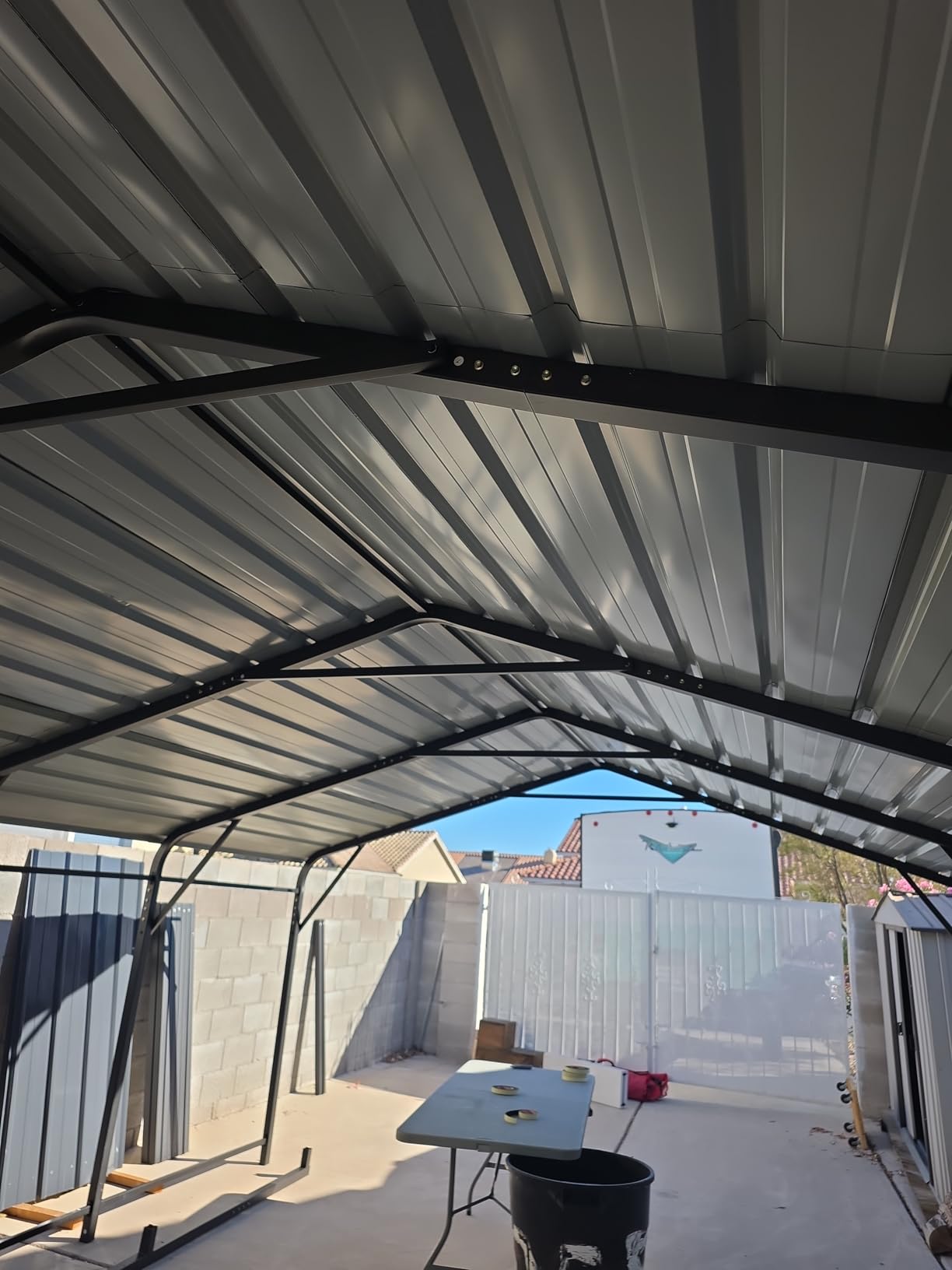 MFSTUDIO RV Carport 14x25 ft, Outdoor Heavy Duty Carports, Height 13 ft for Large RVs Metal Shed Canopy Shelters Garage Shelter Shade Car Ports with Galvanized Roof for Cars, Truck and Boats customer photo 1
