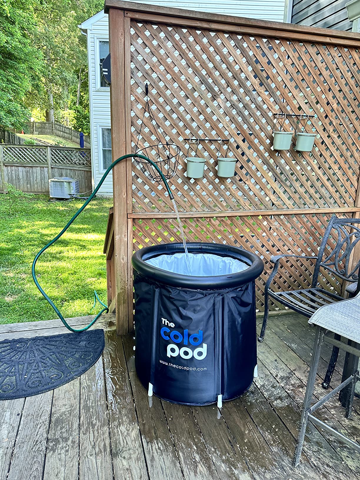 The Cold Pod Cold Plunge Tub: 116 Gal Round Tub with Full-Wrap UV-Reflective Insulation Cover Bundle for Indoor & Outdoors Use - Portable Ice Bath Tub for Athletes&Crossfitters &Wim Hof Enthusiasts customer photo 1