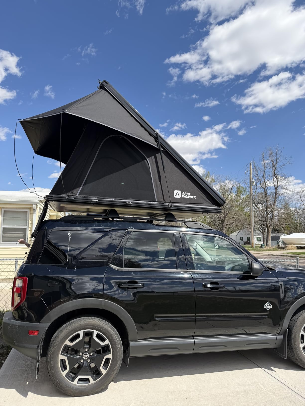 Rooftop Tent Hard Shell with Winter Thermal Layer, Solar Panel Roof top Tent Hardshell Suitable for Jeep SUV Truck Van, Camping Car 2 Person customer photo 2