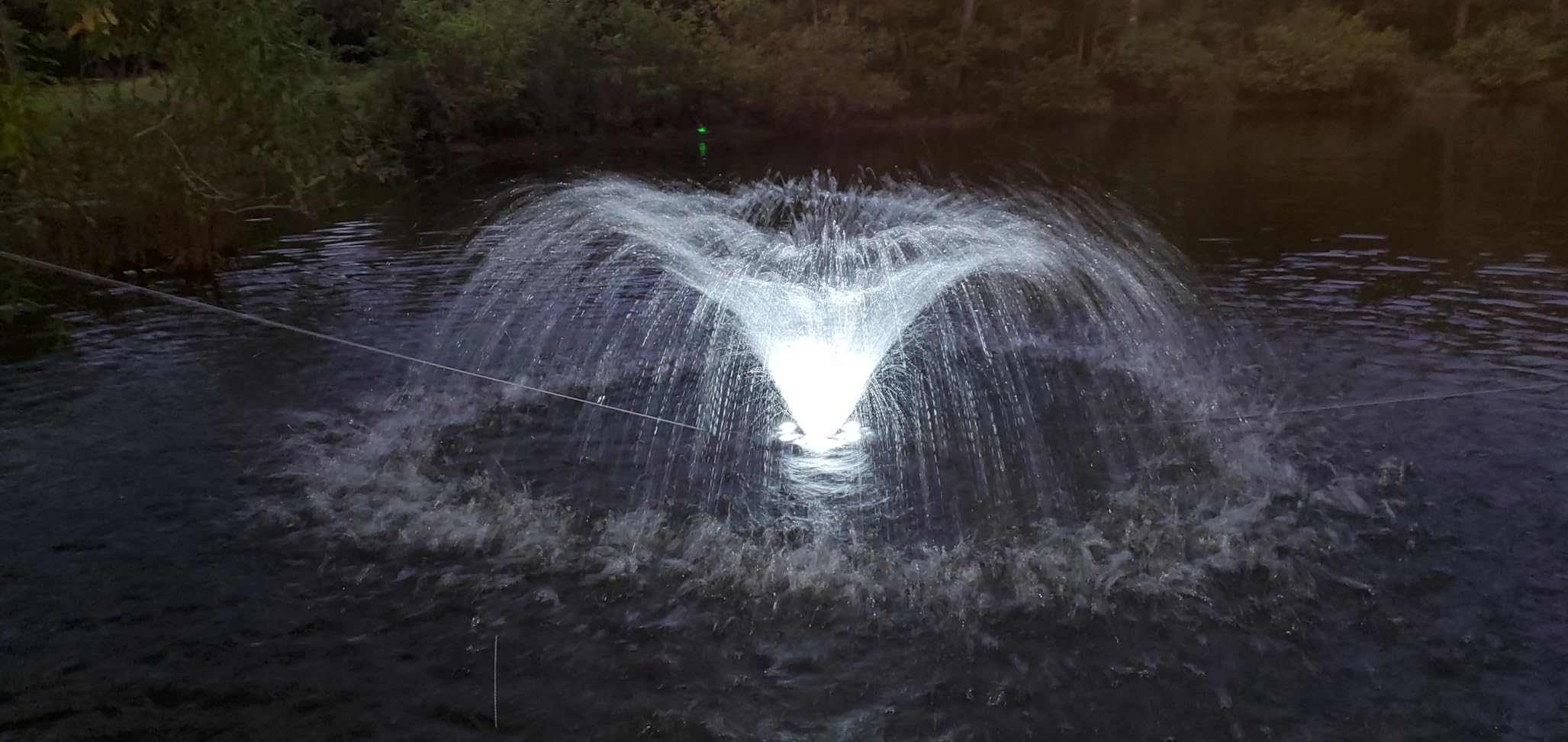 Pond Fountain Aerator, 10000 GPH, 8 White LED Lights, Constant and Gradient Dual Modes, Time Controller, 35' Power Cord, Classic Crown Spray Pattern 4'x10' for Pond, Lake, Swimming Pool & Water Garden customer photo 2