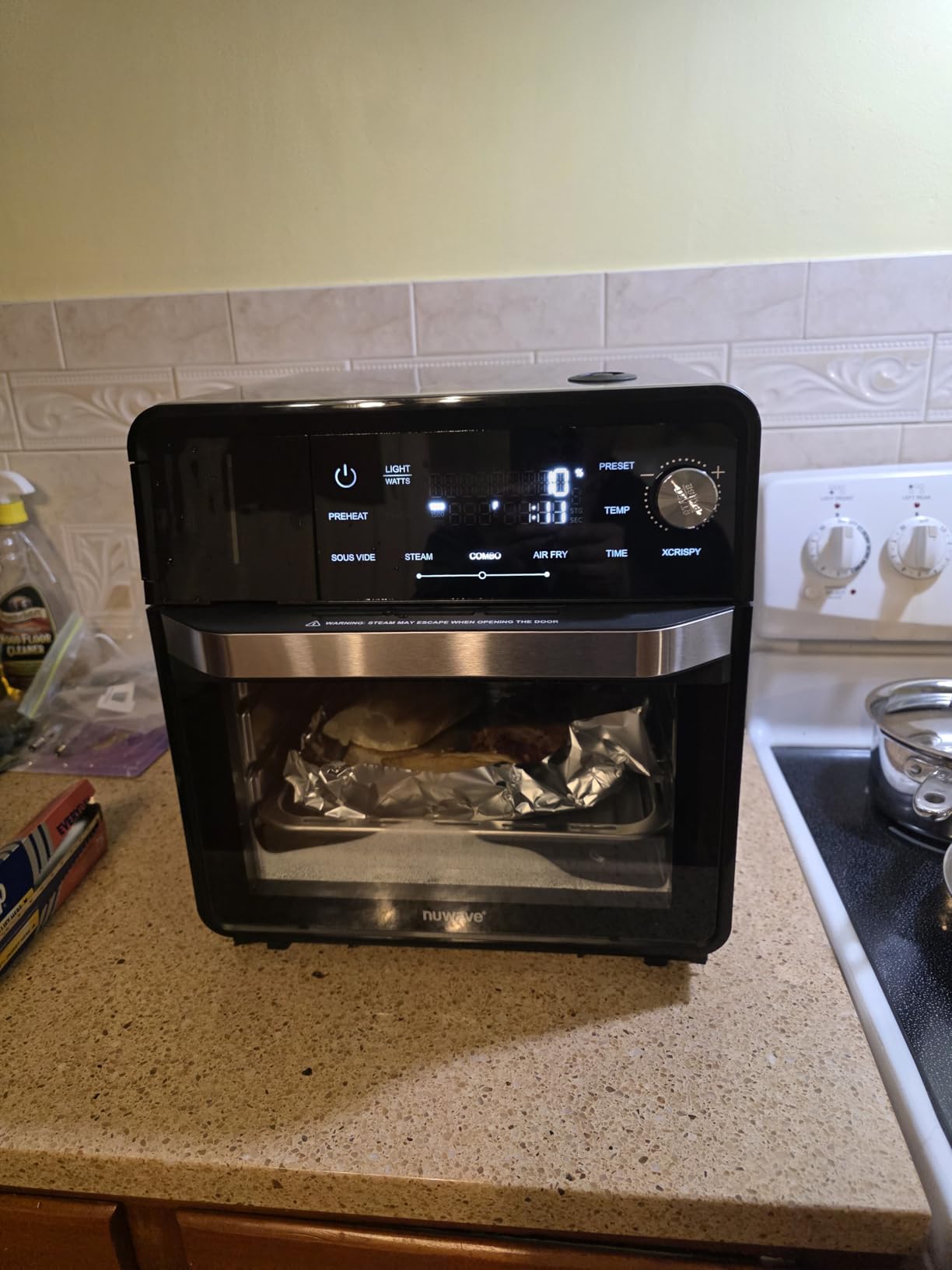 Nuwave PFAS-Free Steam Oven & Air Fryer, All-in-One Convection Cooker with Precision Steam Control, Toast, Air Fry, Sous Vide, Steam & More, Juicier Meats, 120 Presets, 50-450°F, Stainless Steel customer photo 1