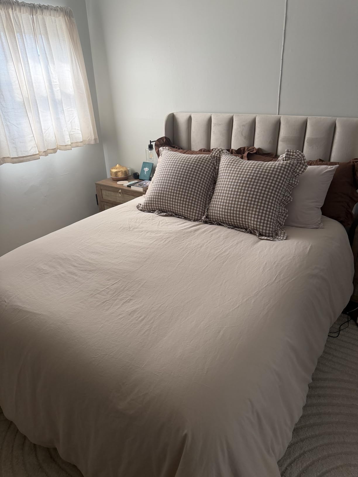 Bedsure 100% Organic Cotton Duvet Cover King Size - GOTS Certified, Luxury PureWoven Duvet Cover Set with Zipper, Ultra-Soft Breathable Bedding Set for Home Hotel(Ivory, 104