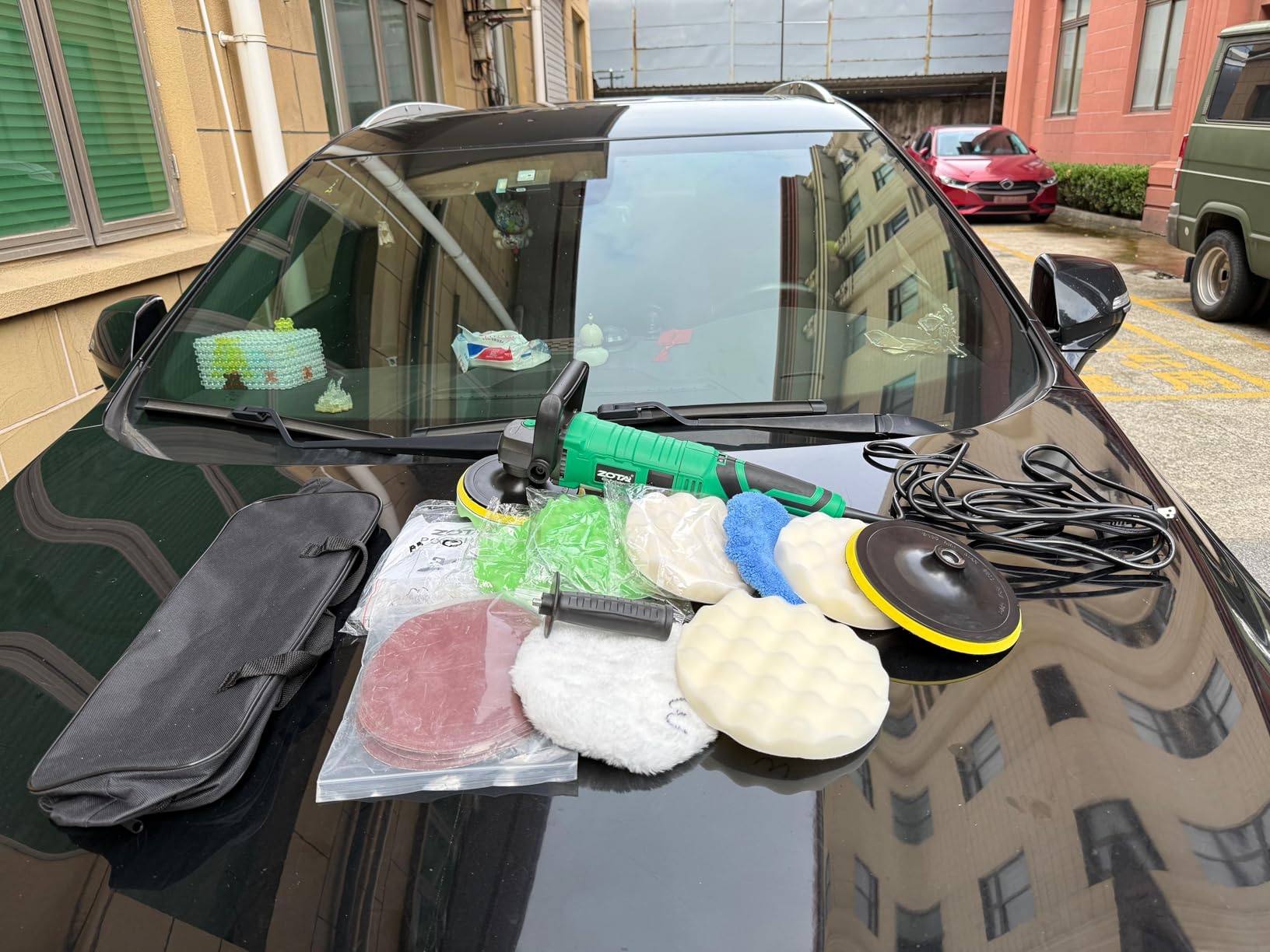 ZOTA Buffer Polisher, 1600W 7 Inch/6 Inch Pure Copper Motor Car Buffers and Polishers Kit, 7 Variable Speeds 1000-3500 RPM Car Polishers and Buffers, Ultra-long Cord for Car Boat Polishing Waxing customer photo 2