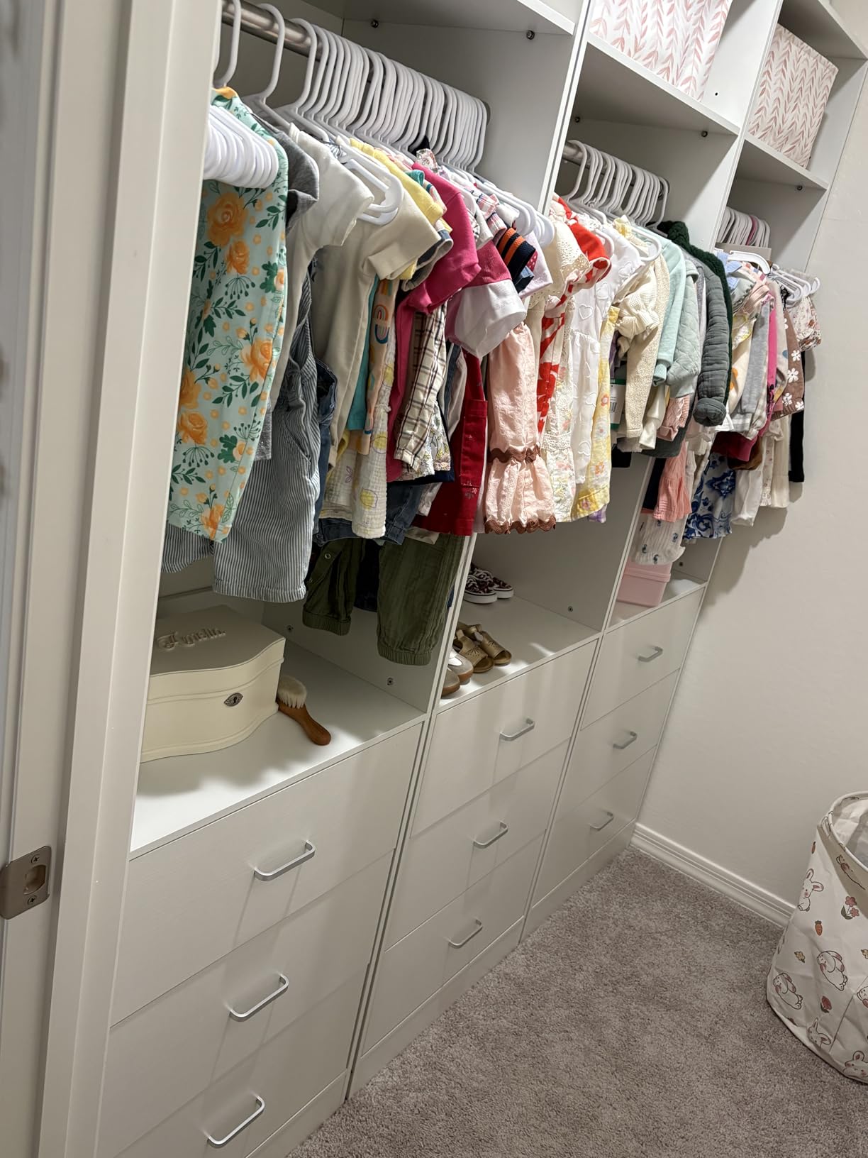 Besiost Closet System Set of 4, 8FT Closet Systems with 12 Wood Drawers, 96